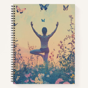 Sunset Meadow Meditation with Butterflies (7) Notebook