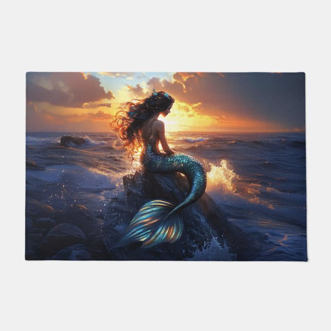Sunset Mermaid Doormat (Front)