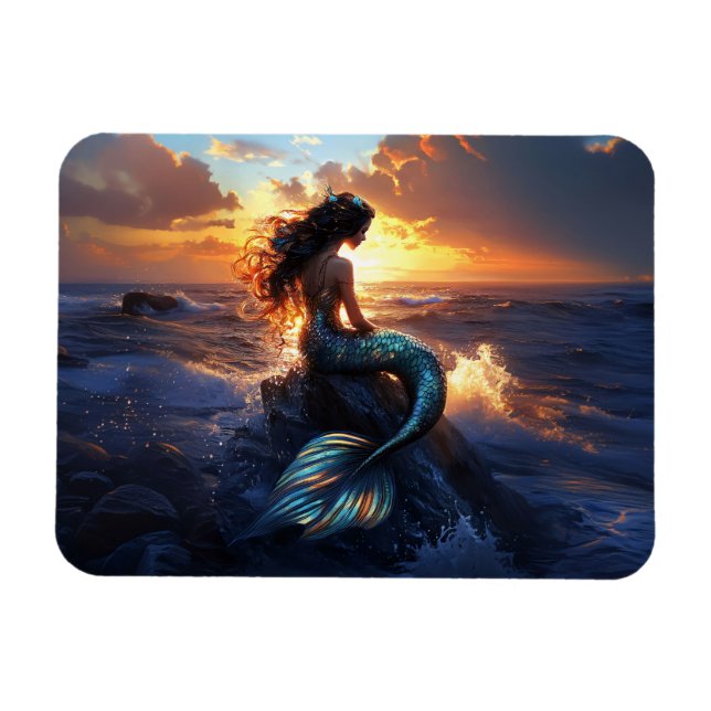 Sunset Mermaid Flexible Magnet (Horizontal)