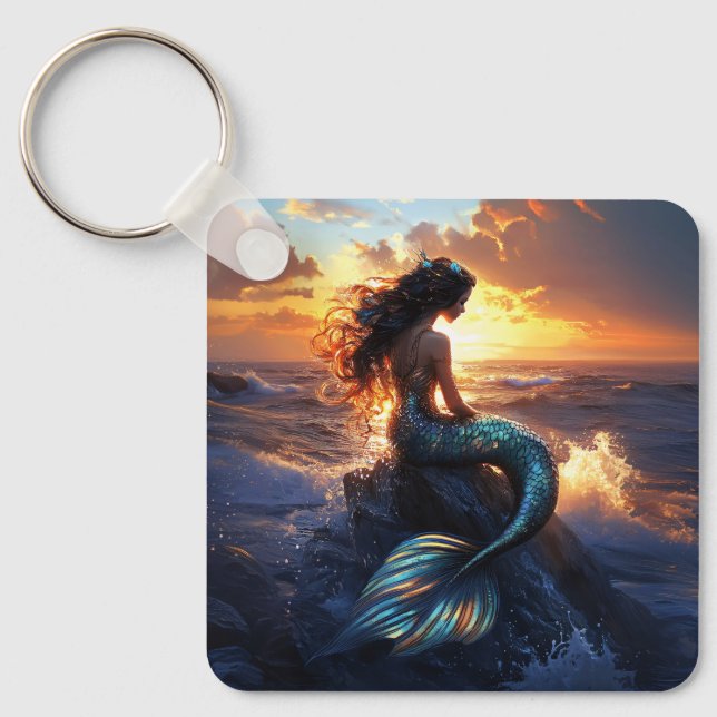 Sunset Mermaid Key Ring (Front)