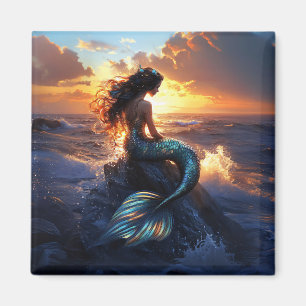 Sunset Mermaid Magnet