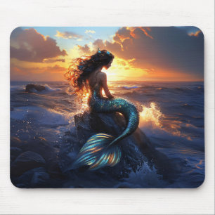 Sunset Mermaid Mouse Pad