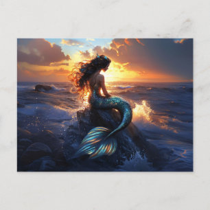 Sunset Mermaid Postcard
