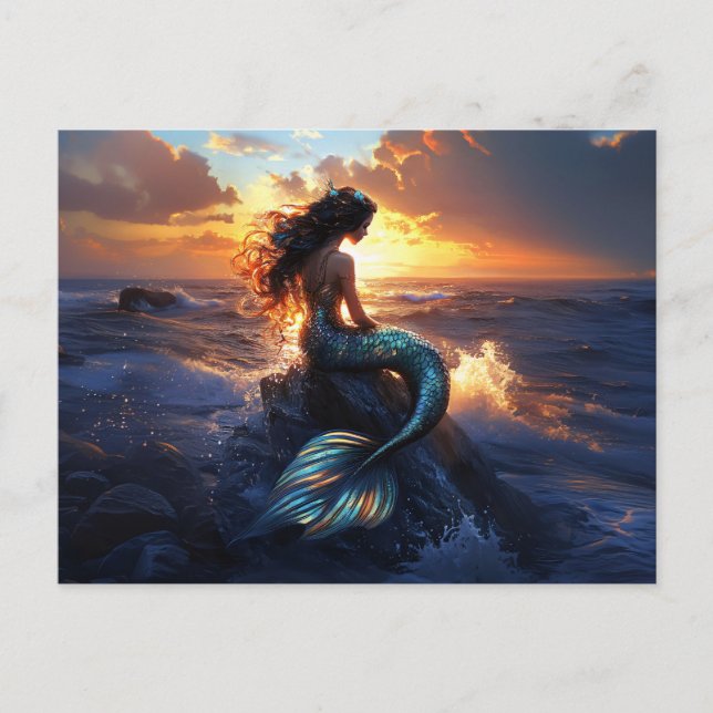 Sunset Mermaid Postcard (Front)