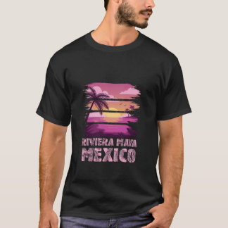 Sunset Mexico Riviera Maya Summer Vacation Beach S T-Shirt