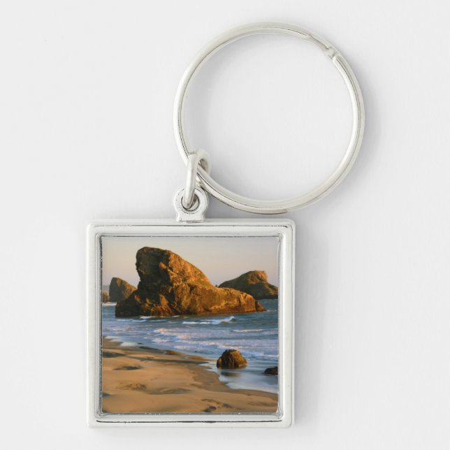 Sunset, Meyers Beach, Oregon, USA Key Ring (Front)