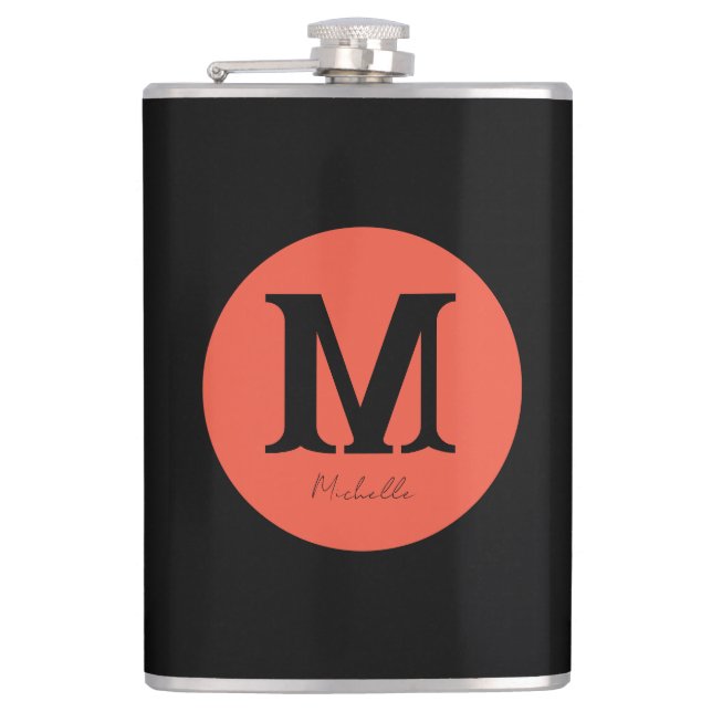 Sunset Minimal Monogram Hip Flask (Front)
