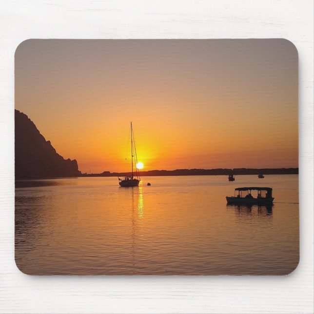 Sunset Morro Bay Sailboat Mouse Pad (Front)