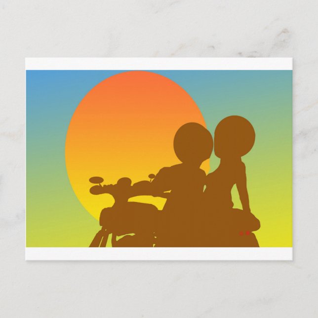 sunset motorcycle postcard (Front)