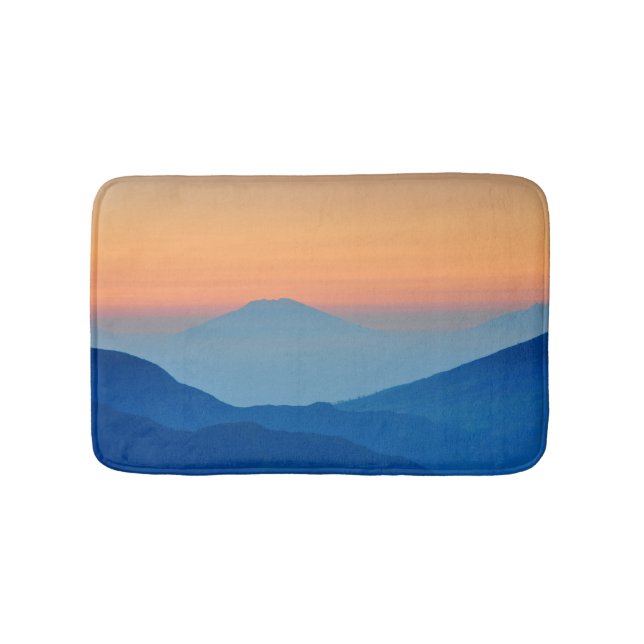 Sunset Mountain Abstract Landscape Bath Mat (Front)
