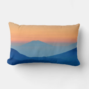 Sunset Mountain Abstract Landscape Lumbar Cushion