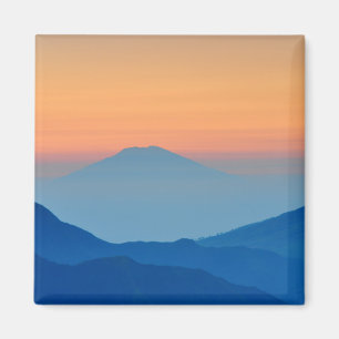 Sunset Mountain Abstract Landscape Magnet