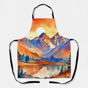 Sunset Mountain Art Design Apron