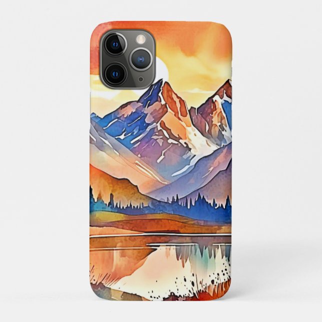 Sunset Mountain Art Design Case-Mate iPhone Case (Back)