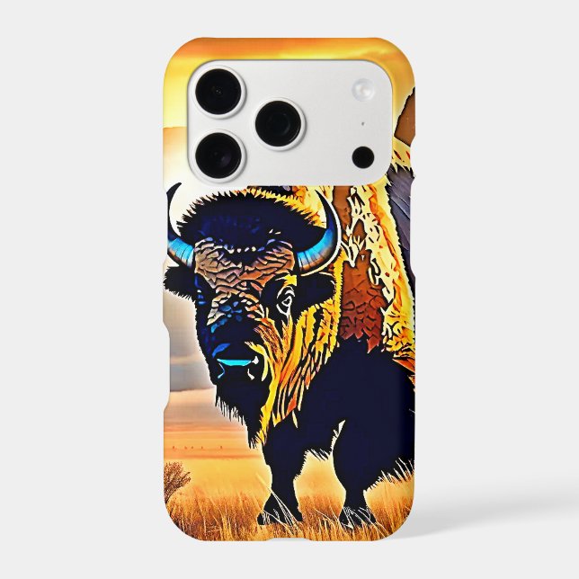 Sunset Mountain Bison Art Design (Back)