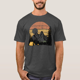 Sunset Mountain Camp Silhouette family T-Shirt
