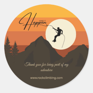 Sunset Mountain Climbing Thank You Adventure Classic Round Sticker