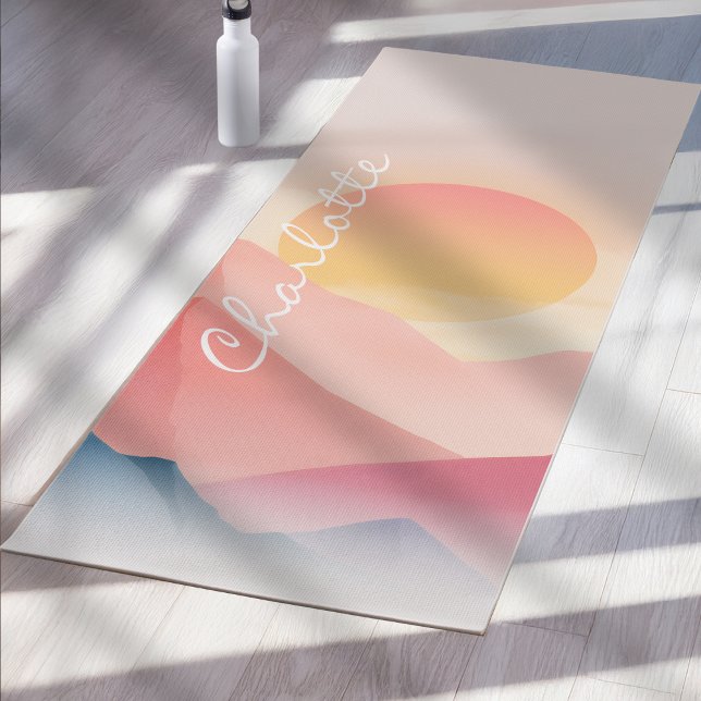 Sunset Mountain Custom Yoga Mat Soft Pastel Land  (Creator Uploaded)