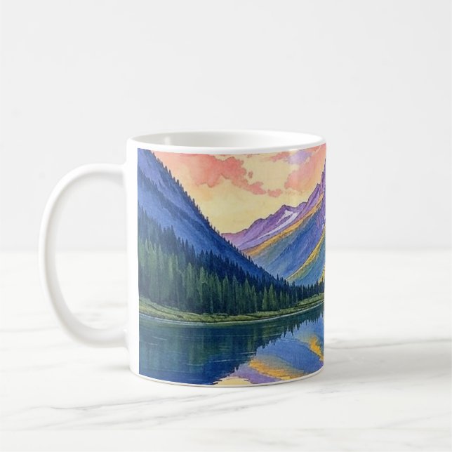 Sunset Mountain Landscape Coffee Mug  (Left)