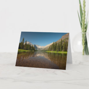 Sunset Mountain Reflection   Glacier National Park Card