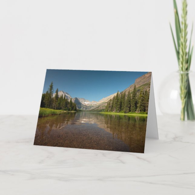 Sunset Mountain Reflection | Glacier National Park Card (Front)