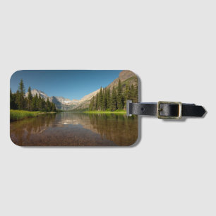 Sunset Mountain Reflection   Glacier National Park Luggage Tag