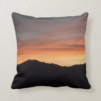 Sunset Mountain Silhouette Scenic Nature Cushion