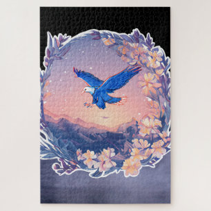 Sunset mountain view puzzle