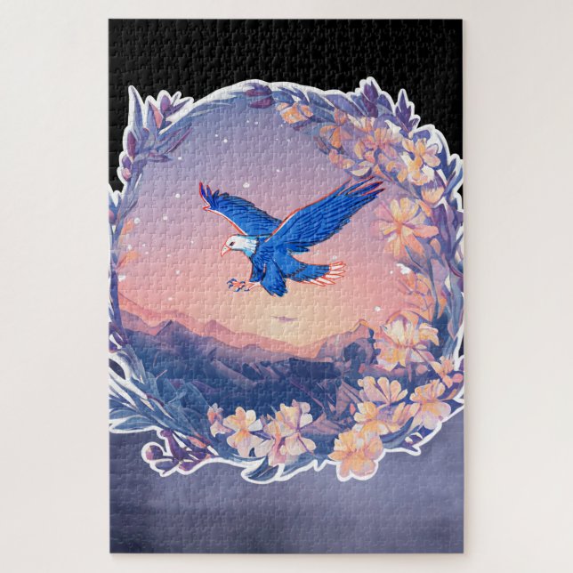 Sunset mountain view puzzle  (Vertical)