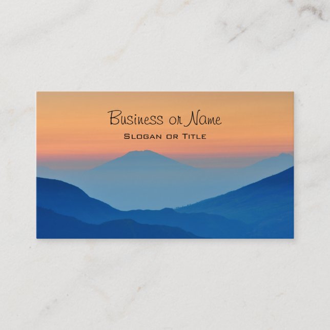 Sunset Mountains Abstract Landscape Business Card (Front)
