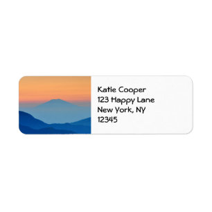 Sunset Mountains Abstract Landscape Return Address Label
