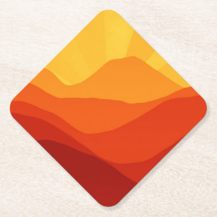 Sunset Mountains Illustration-15662 Paper Coaster