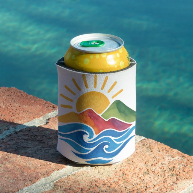 Sunset Mountains Ocean Can Cooler (In Situ Pool)
