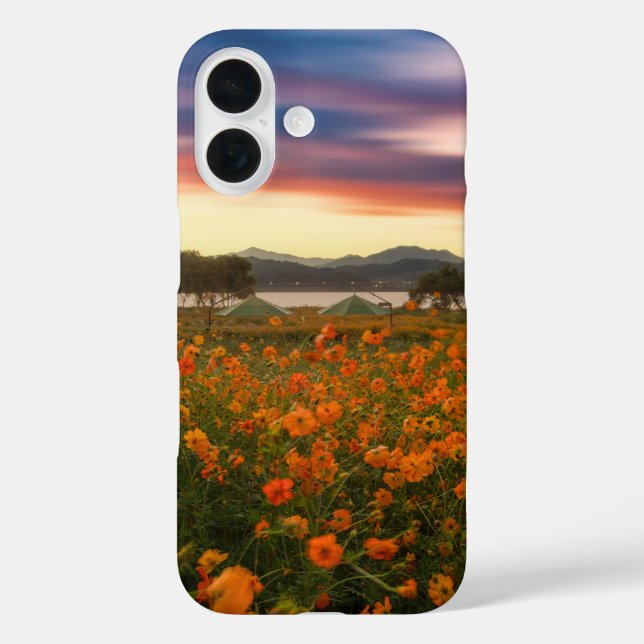 Sunset Mountains Orange Flowers Case-Mate iPhone Case (Back)
