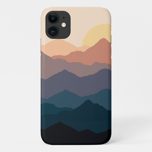 Sunset Mountains Skyline Cell Phone Case (Back)