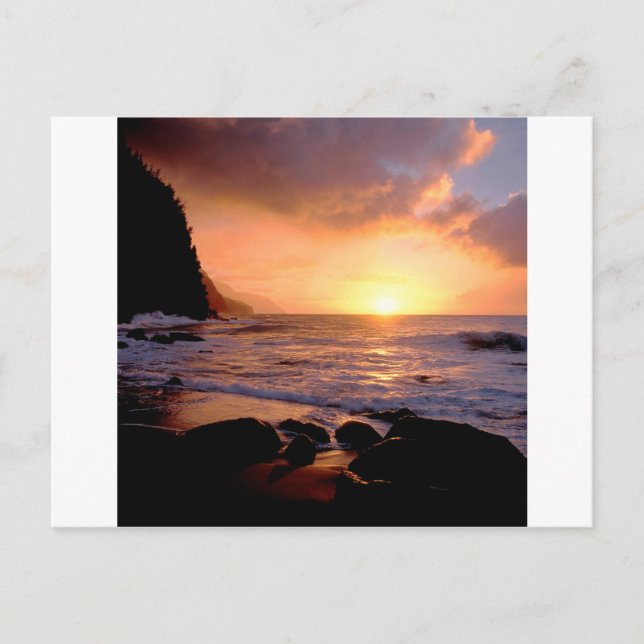 Sunset Na Pali Coast Hawaii Postcard (Front)