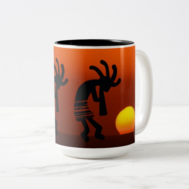 Sunset Native American Kokopelli Coffee Mug (Front Right)