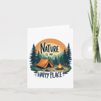 Sunset Nature Is My Happy Place Trip Camping Outdo Card