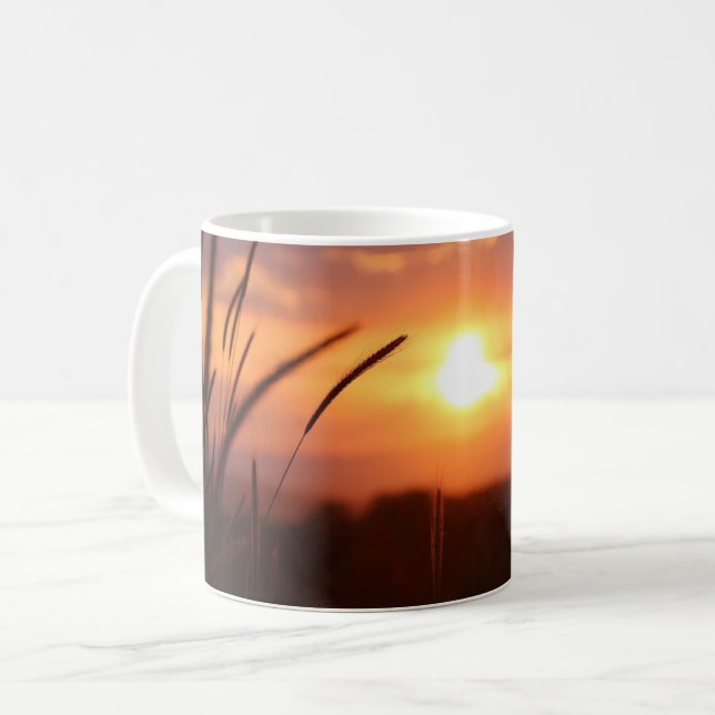 sunset nature meadow field  coffee mug (Front Left)