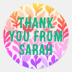 sunset nature pattern thank you create your own c classic round sticker