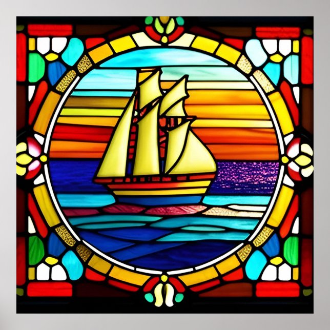 ⛵ Sunset Nautical Decor For Coastal Room Style 🎁 (Front)