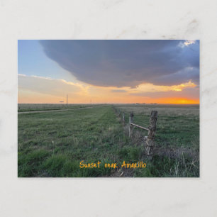 Sunset near Amarillo Texas Postcard