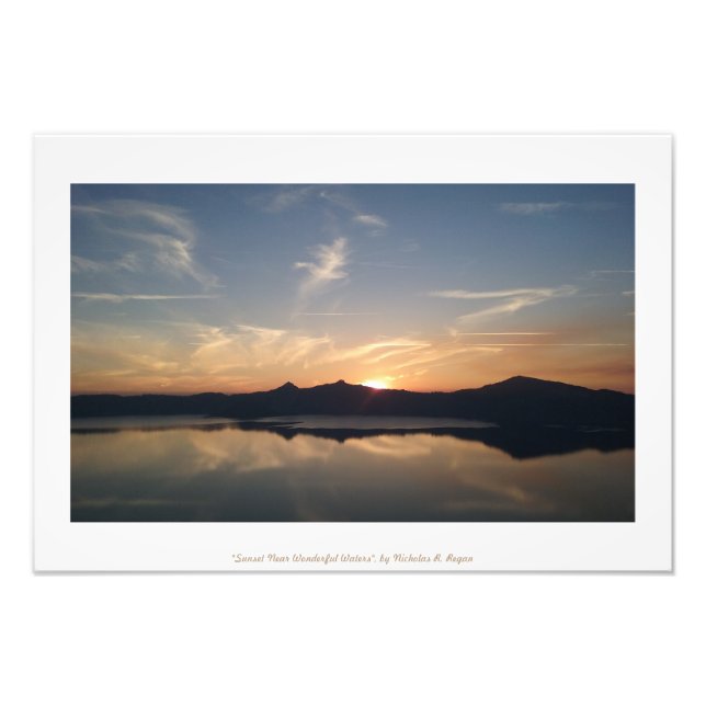 "Sunset Near Wonderful Waters" Crater Lake Photo Print (Front)