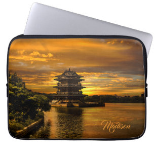 Sunset near Yixing custom name laptop sleeves