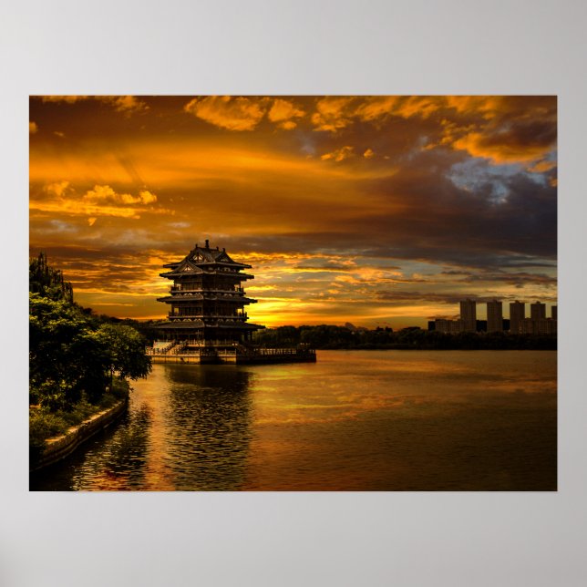 Sunset near Yixing poster (Front)