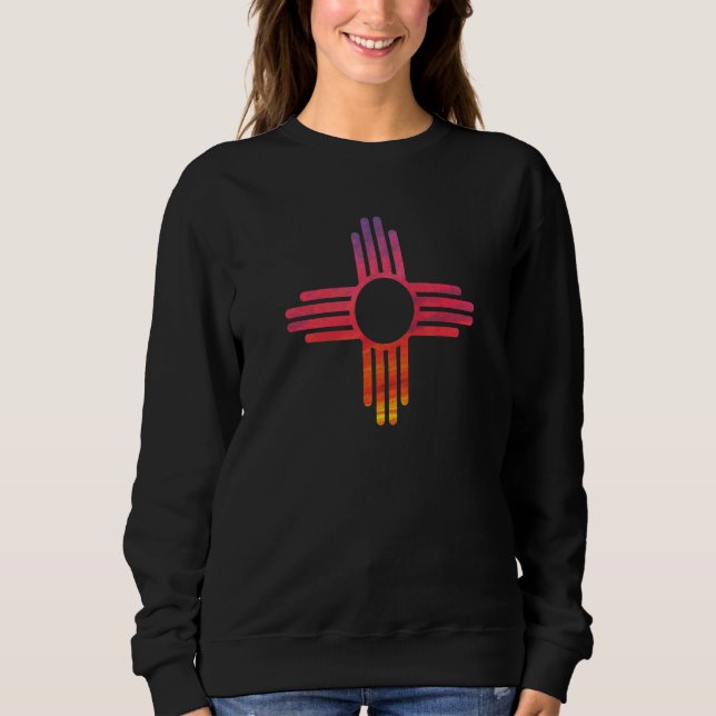 Sunset New Mexico State Flag Zia Sun Souvenir Sweatshirt (Front)