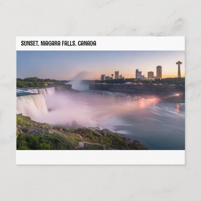 SUNSET, NIAGARA FALLS, CANADA POSTCARD (Front)
