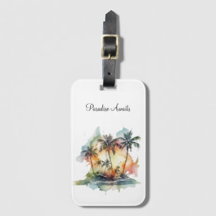 Sunset Oasis, custom Luggage Tag