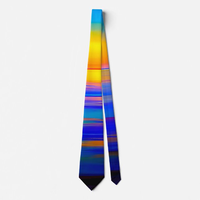 Sunset ocean abstract nature colourful mens tie (Front)