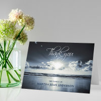 Sunset Ocean Beach Sympathy THANK YOU Memorial